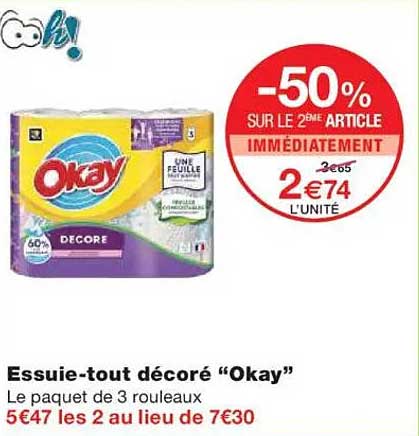 Essuie-tout décoré "Okay"