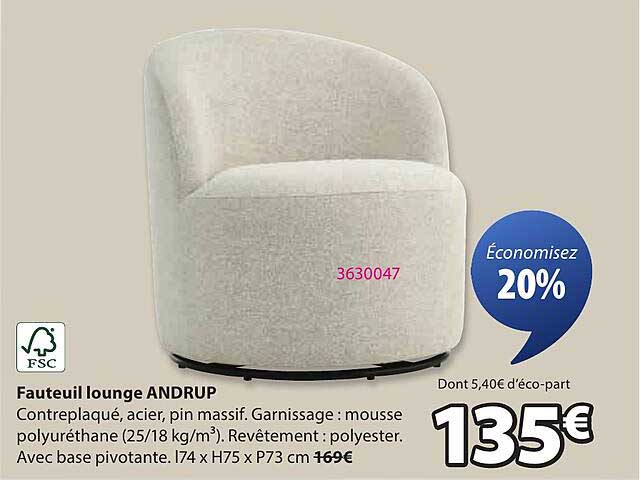 Fauteuil lounge ANDRUP