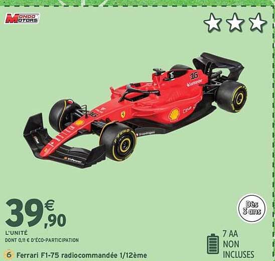 Ferrari F1-75 radiocommandée 1/12ème