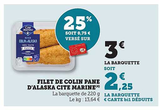 FILET DE COLIN PANE D'ALASKA CITE MARINE