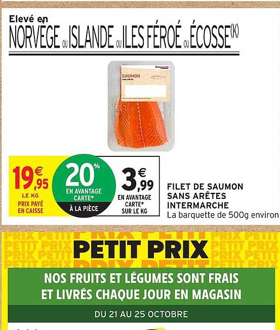 FILET DE SAUMON SANS ARÊTES INTERMARCHE