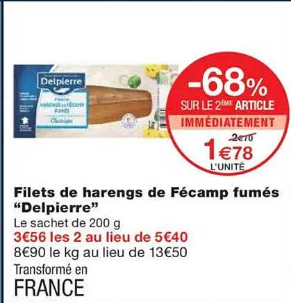 Filets de harengs de Fécamp fumés "Delpierre"