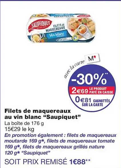 Filets de maquereaux au vin blanc "Saupiquet"