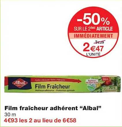 Film frais adhérent "Albal" 30m