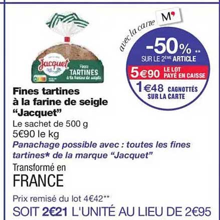 Fines tartines à la farine de seigle "Jacquet"