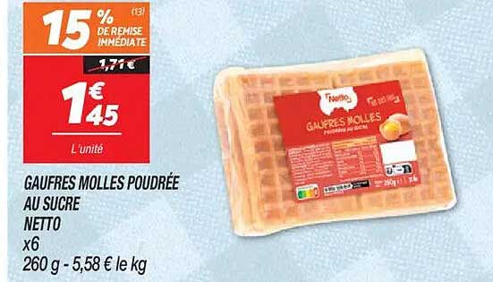 GAUFRES MOLLES POUDRÉE AU SUCRE