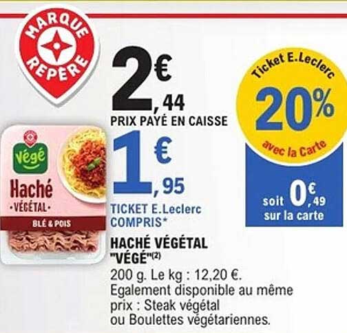 HACHÉ VÉGÉTAL "VÉGÉ"