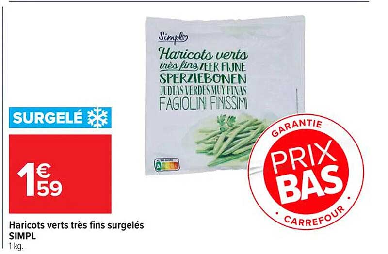 Haricots verts très fins surgelés SIMPL