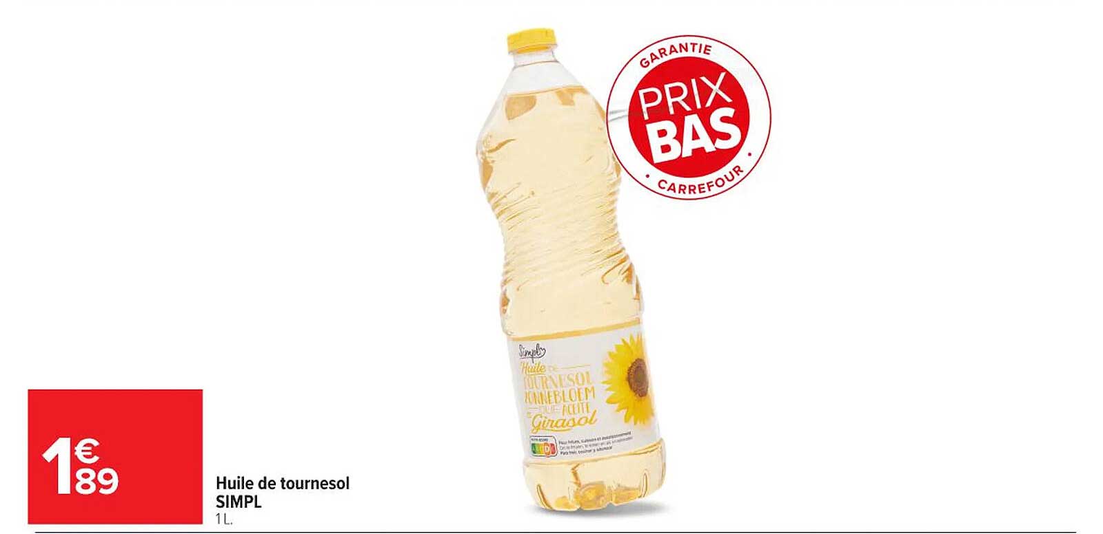 Huile de tournesol SIMPL 1L
