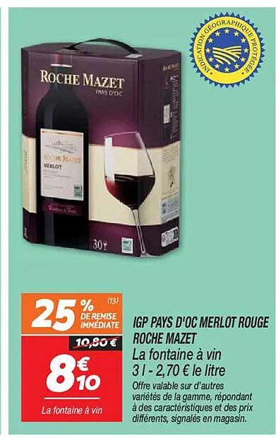 IGP PAYS D'OC MERLOT ROUGE ROCHE MAZET