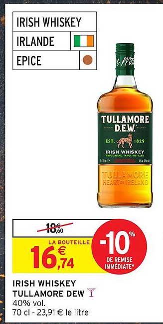 IRISH WHISKEY TULLAMORE DEW