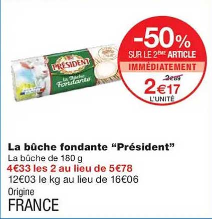 La bûche fondante "Président"