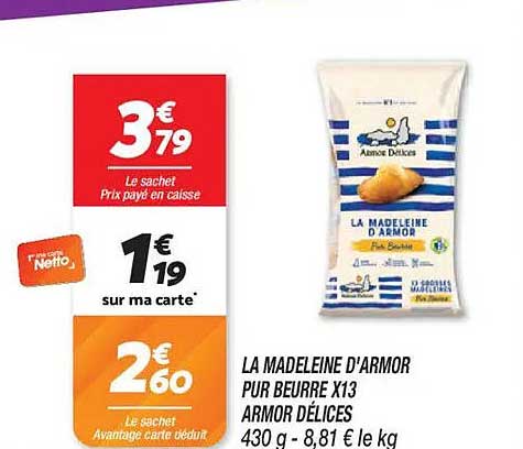 LA MADELEINE D'ARMOR PUR BEURRE X13 ARMOR DÉLICES