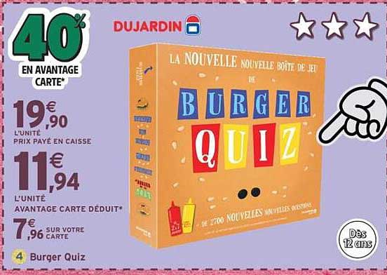La Nouvelle Boîte de Jeu des BURGER QUIZ