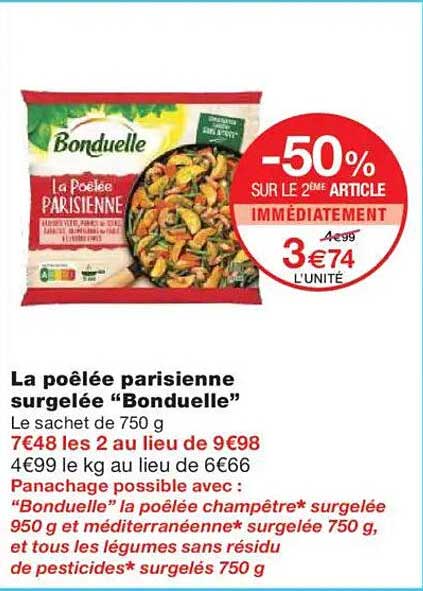 La poêlée parisienne surgelée “Bonduelle”