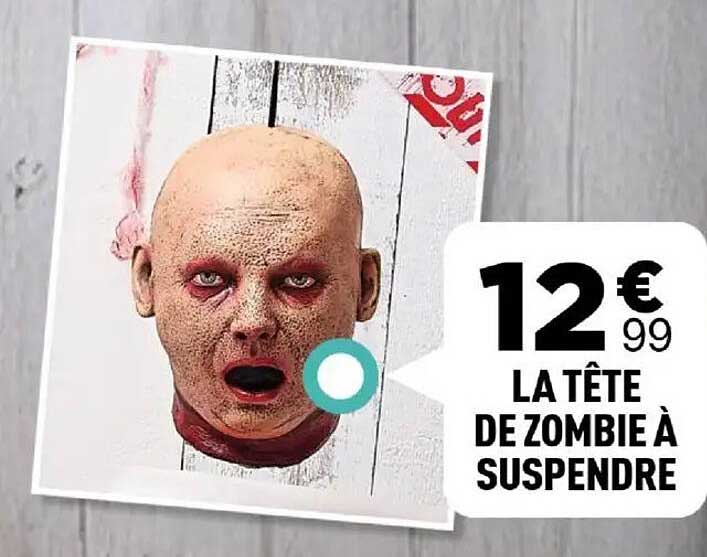LA TÊTE DE ZOMBIE À SUSPENDRE