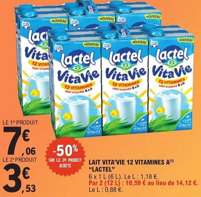 LAIT VITA’VIE 12 VITAMINES A(*) “LACTEL”