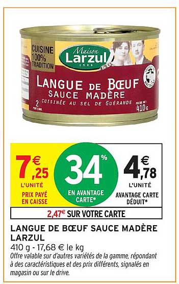 LANGUE DE BŒUF SAUCE MADÈRE LARZUL