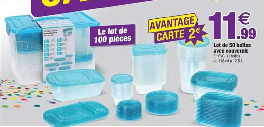 Le lot de 100 pièces