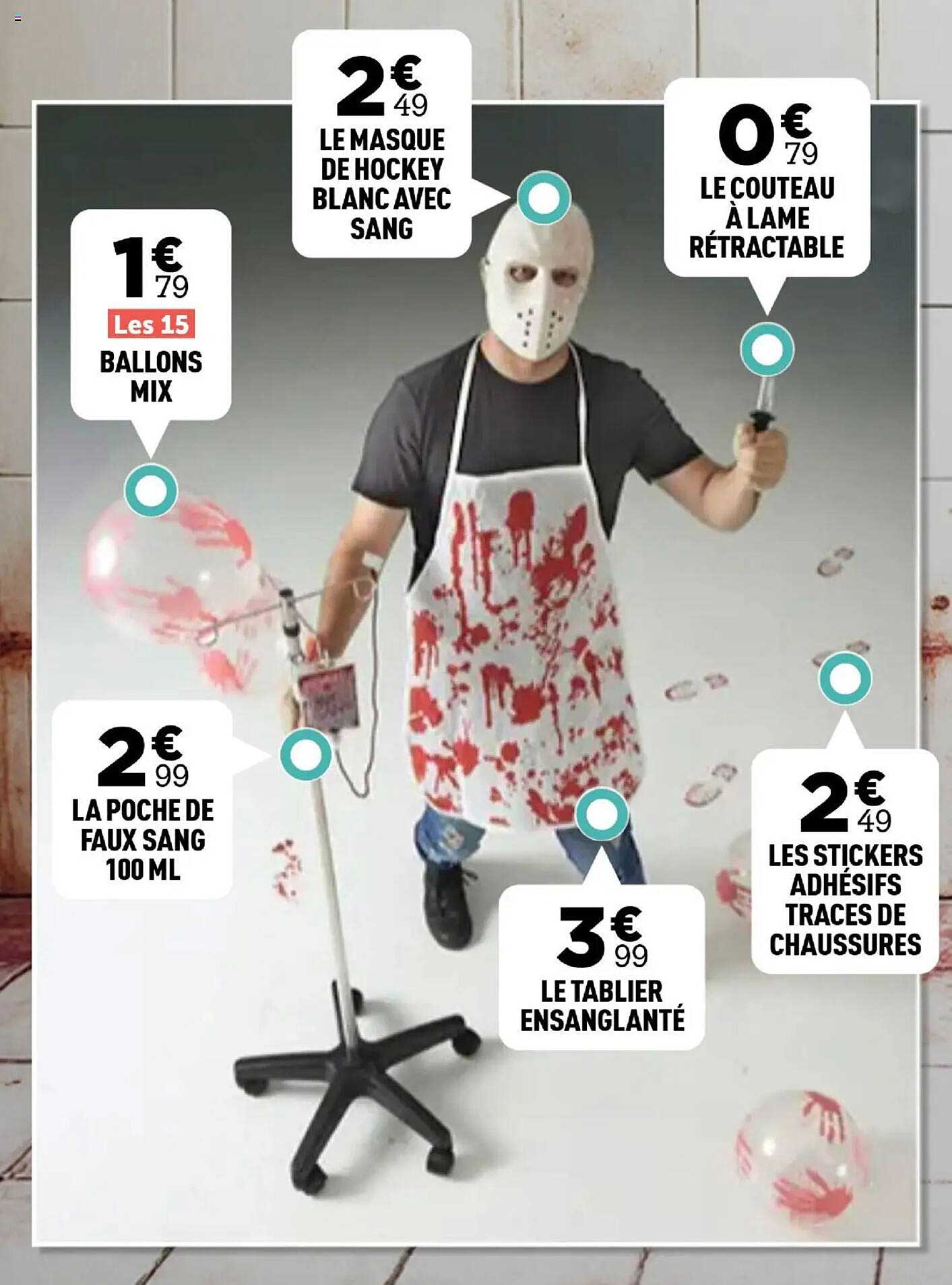 LE MASQUE DE HOCKEY BLANC AVEC SANG