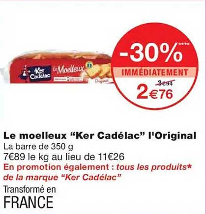 Le moelleux "Ker Cadélac" l'Original