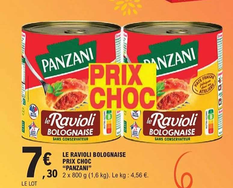 LE RAVIOLI BOLOGNAISE PRIX CHOC "PANZANI"