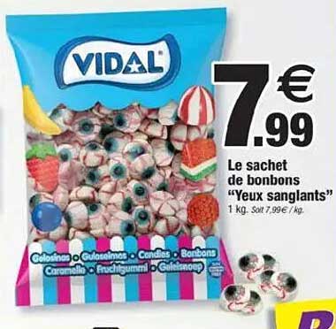 Le sachet de bonbons "Yeux sanglants"