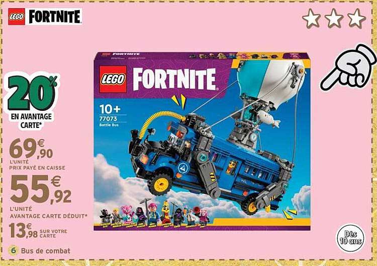 Lego Fortnite Battle Bus - 20€ en Avantage Carte