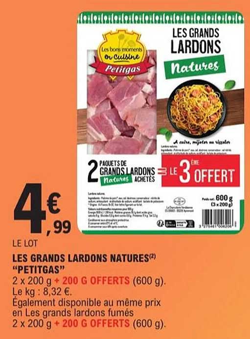 LES GRANDS LARDONS NATURES "PETITGAS"