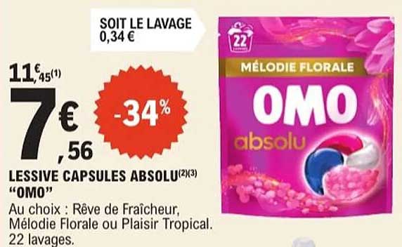 LESSIVE CAPSULES ABSOLU "OMO"