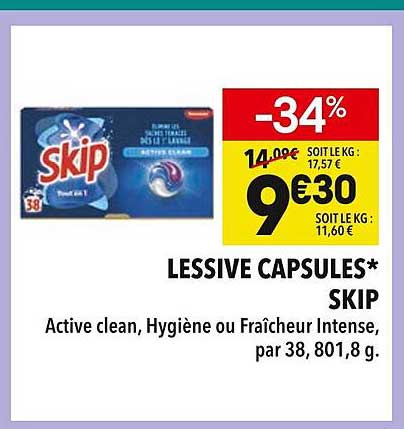 LESSIVE CAPSULES* SKIP