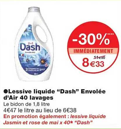 Lessive liquide “Dash” Envolée d'Air 40 lavages