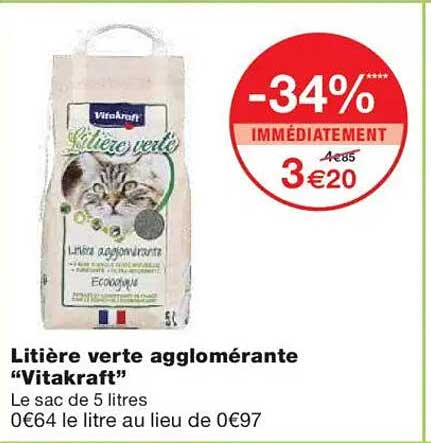 Litière verte agglomérante "Vitakraft"