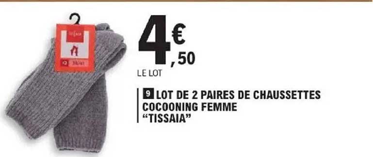 LOT DE 2 PAIRES DE CHAUSSETTES COCOONING FEMME "TISSAIA"
