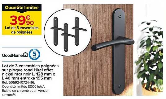 Lot de 3 ensembles de poignées
