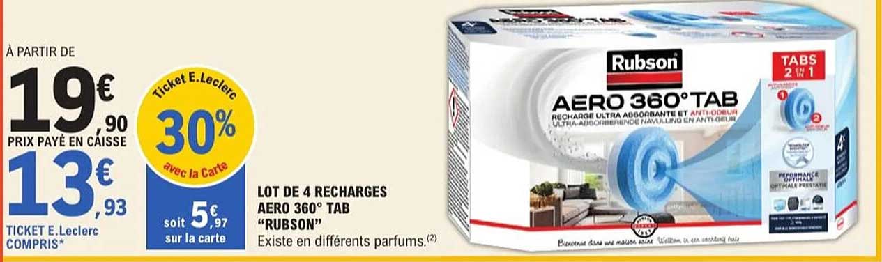LOT DE 4 RECHARGES AERO 360° TAB “RUBSON”