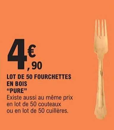 LOT DE 50 FOURCHETTES EN BOIS "PURE"