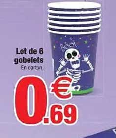 Lot de 6 gobelets en carton.
