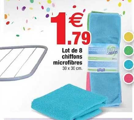 Lot de 8 chiffons microfibres