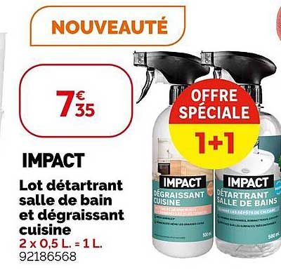 LOT DÉTARTRANT SALLE DE BAIN ET DÉGRAISSANT CUISINE