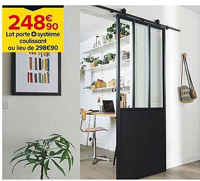 Lot porte + système coulissant