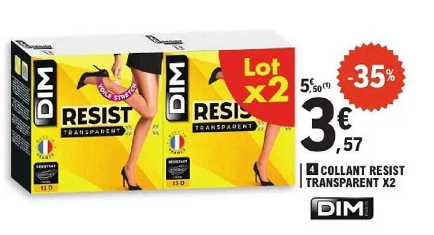 Lot x2 Collant Resist Transparent