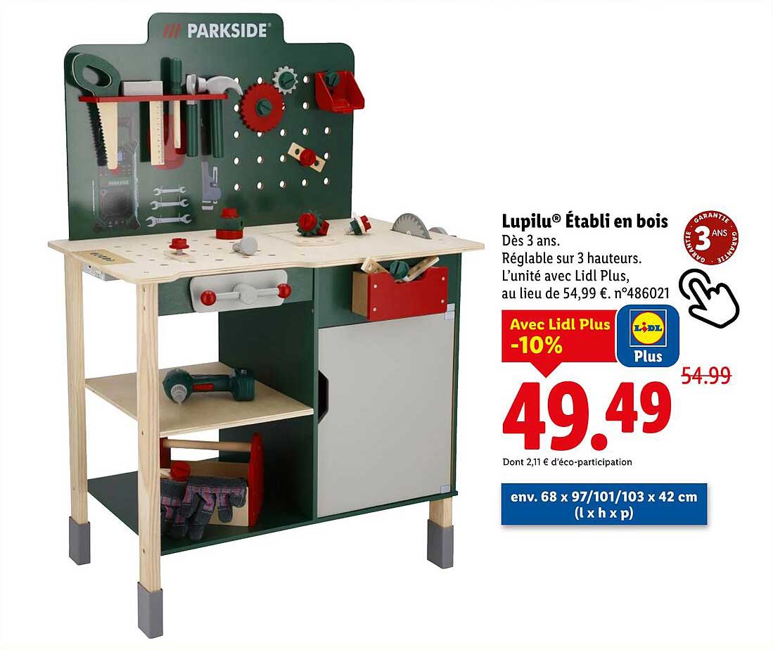 LUPILU® ÉTABLI EN BOIS