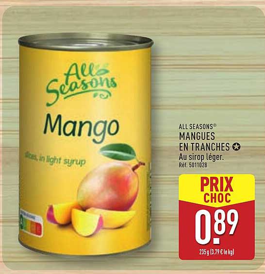 MANGUES EN TRANCHES AU SIROP LÉGER
