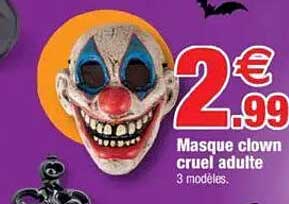 Masque clown cruel adulte
