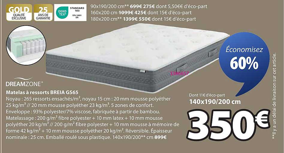 Matelas à ressorts BREIA GS65
