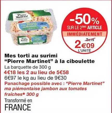 Mes torti au surimi "Pierre Martinet" à la ciboulette