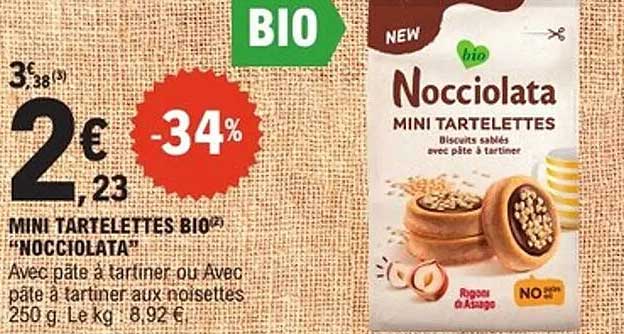 MINI TARTELETTES BIO® "Nocciolata"