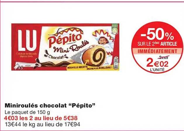 Miniroulés chocolat "Pépito"