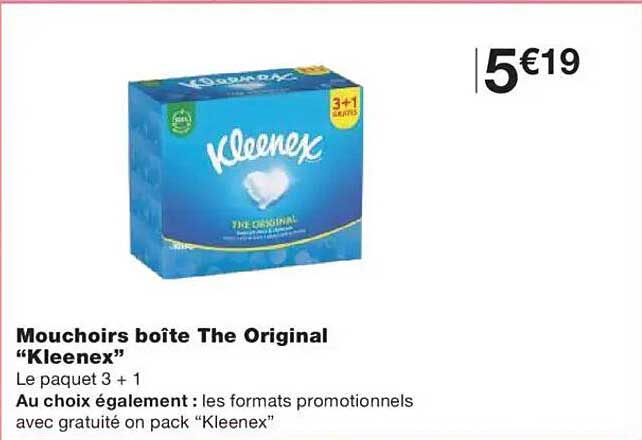 Mouchoirs boîte The Original "Kleenex"